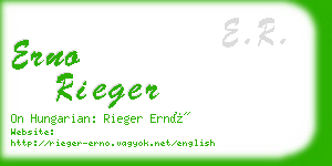 erno rieger business card